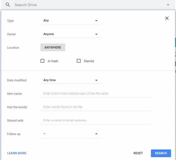 Google Drive File Search